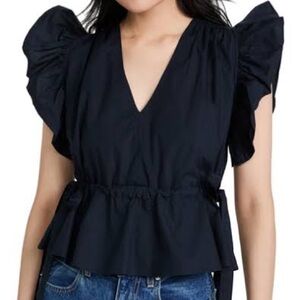 Ulla Johnson Iyla Ruffle Top Size 2 in Black